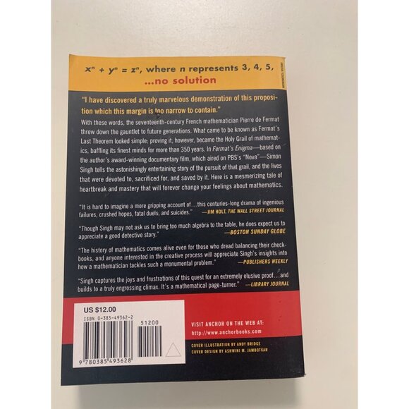 Fermat's Enigma by Simon Singh Paperback Book LS7 - Picture 2 of 3